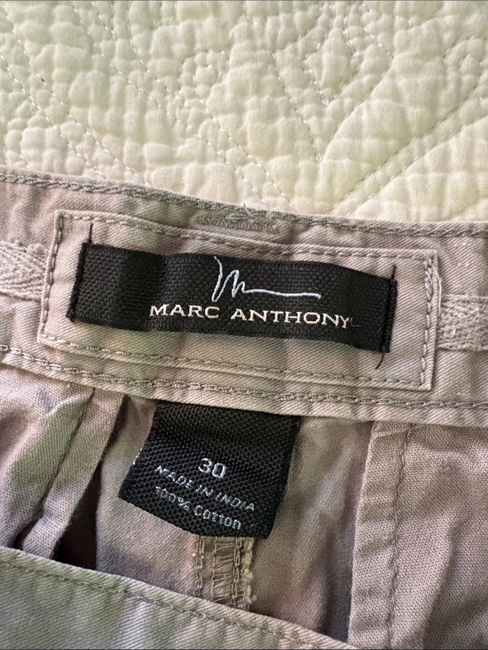 Marc Anthony Men's Gray Flat Front Chino Shorts - Picture 3 of 3